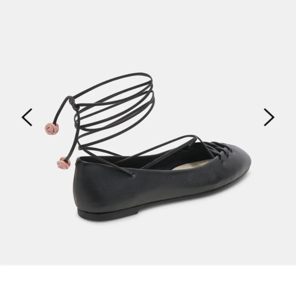 Rose Black Women's for love & lemons x dolce vita Ballet Flats boho fall 7 nwt